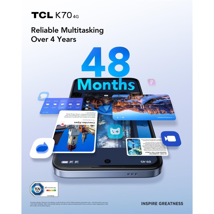 TCL K70 4G Stardust Blue 6.8" 128GB 4G Unlocked & SIM Free Smartphone