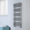 Grey Curved Vertical Bathroom Towel Radiator 1140 x 500mm