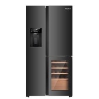 Tesla 529 Litres French Style American Fridge Freezer - Black Tesla 529 Litres French Style American Fridge Freezer - Black