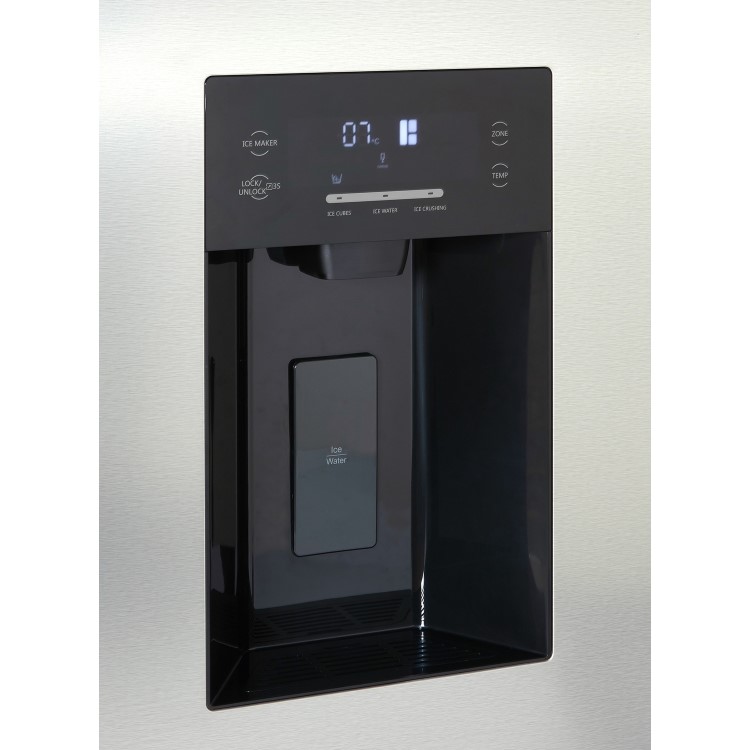 Tesla 529 Litres French Style American Fridge Freezer - Inox