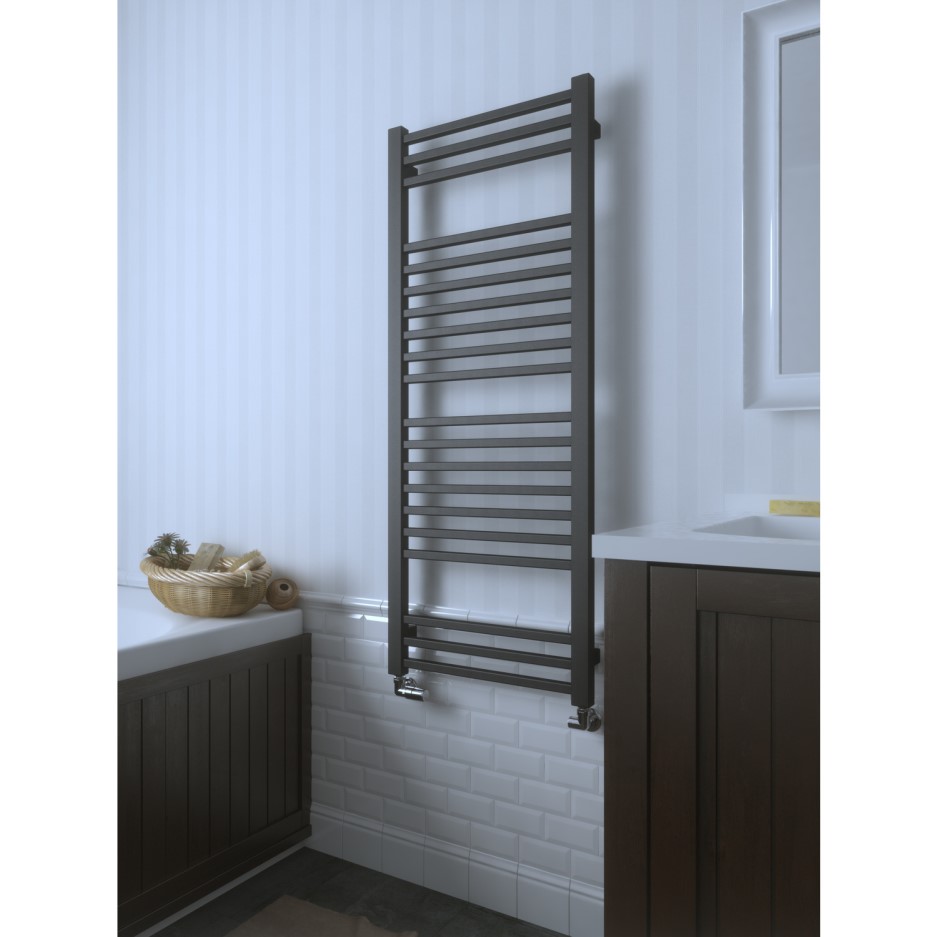 Metallic Grey Vertical Bathroom Towel Radiator 1260 x 500mm T5351