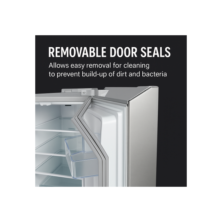 Tesla 563 Litres Four Door American Fridge Freezer - Inox