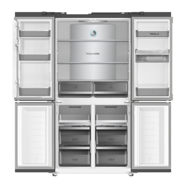 Tesla 563 Litres Four Door American Fridge Freezer - Inox