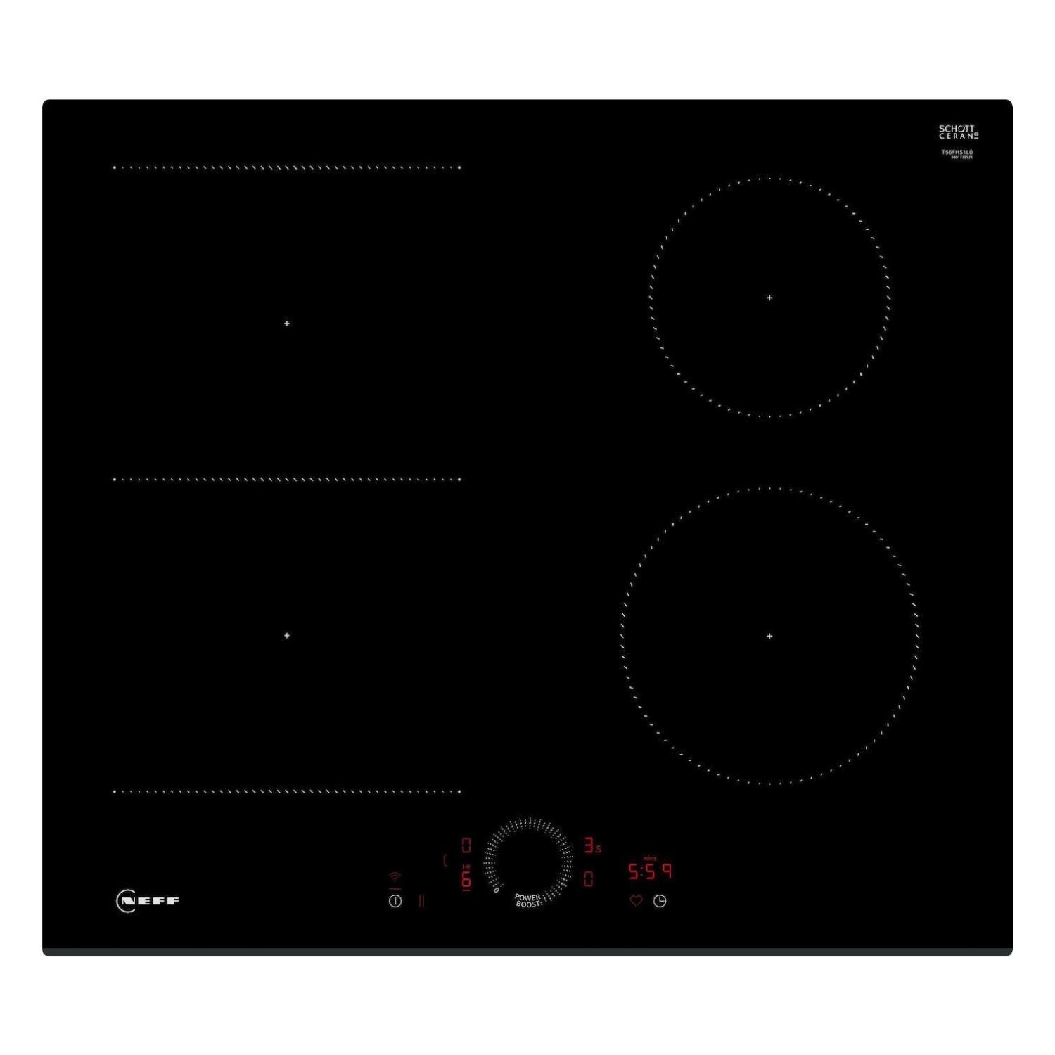 Neff T56FHS1L0 N70 60cm 4 Zone Induction Hob - Black