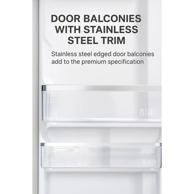 Tesla 539 Litres French Style American Fridge Freezer - Inox