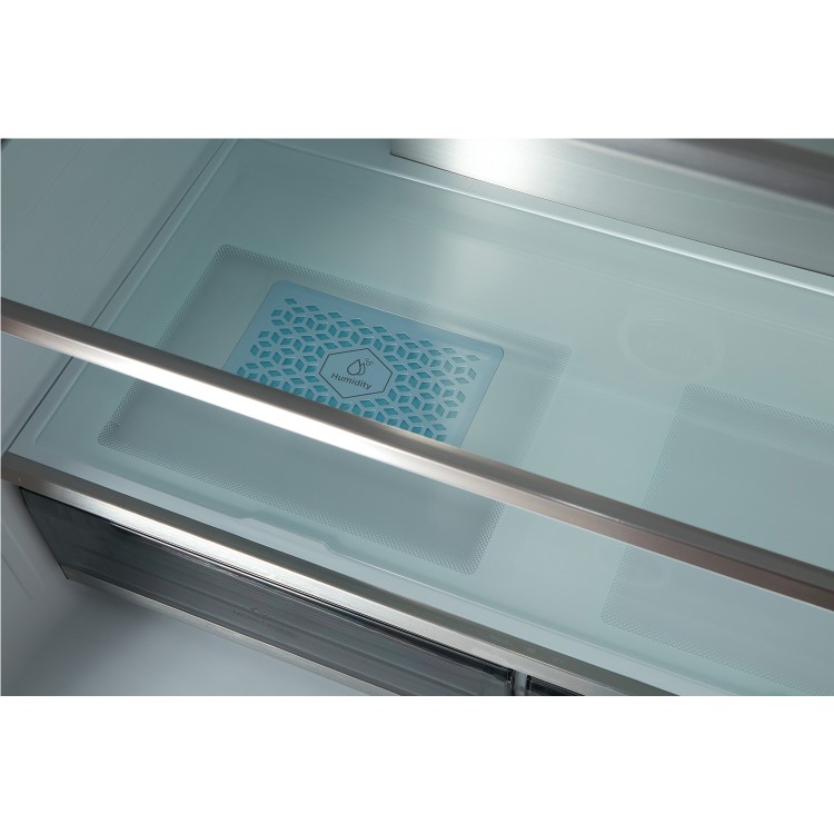 Tesla 539 Litres French Style American Fridge Freezer - Inox