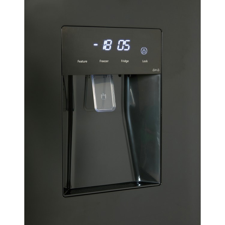 Tesla 582 Litre Side-By-Side American Fridge Freezer - Black