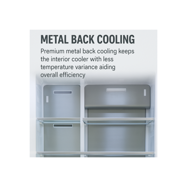Tesla 582 Litres Side-By-Side American Fridge Freezer - Inox