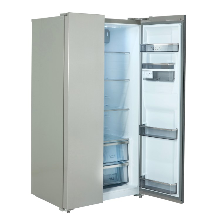 Tesla 582 Litres Side-By-Side American Fridge Freezer - Inox