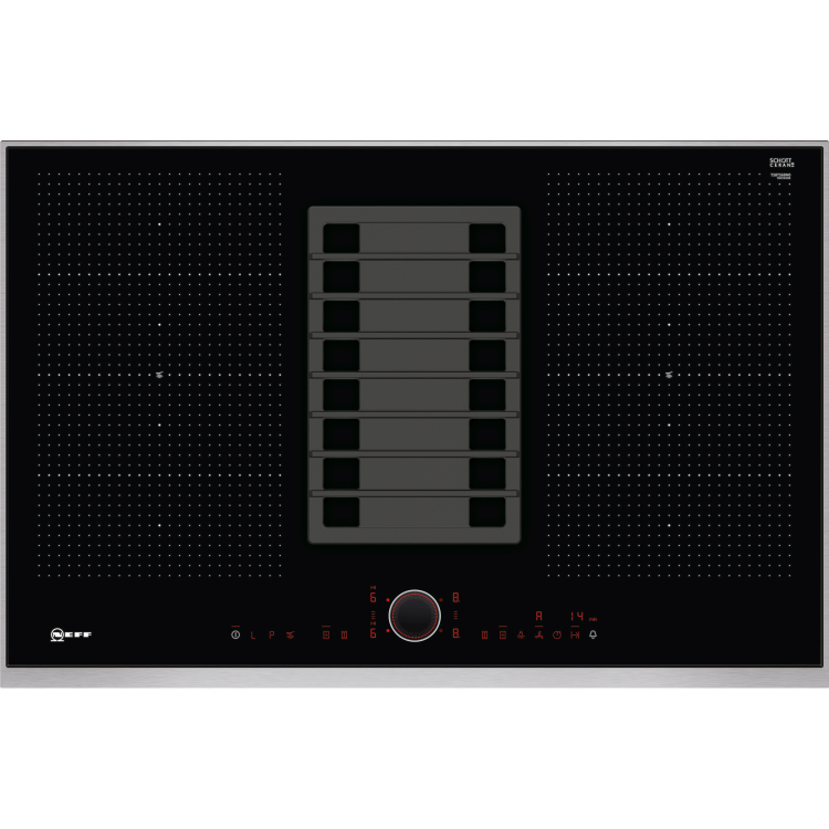 Neff T58TS6BN0 N90 826mm Venting Induction Hob - Black With Stainless Steel Trim