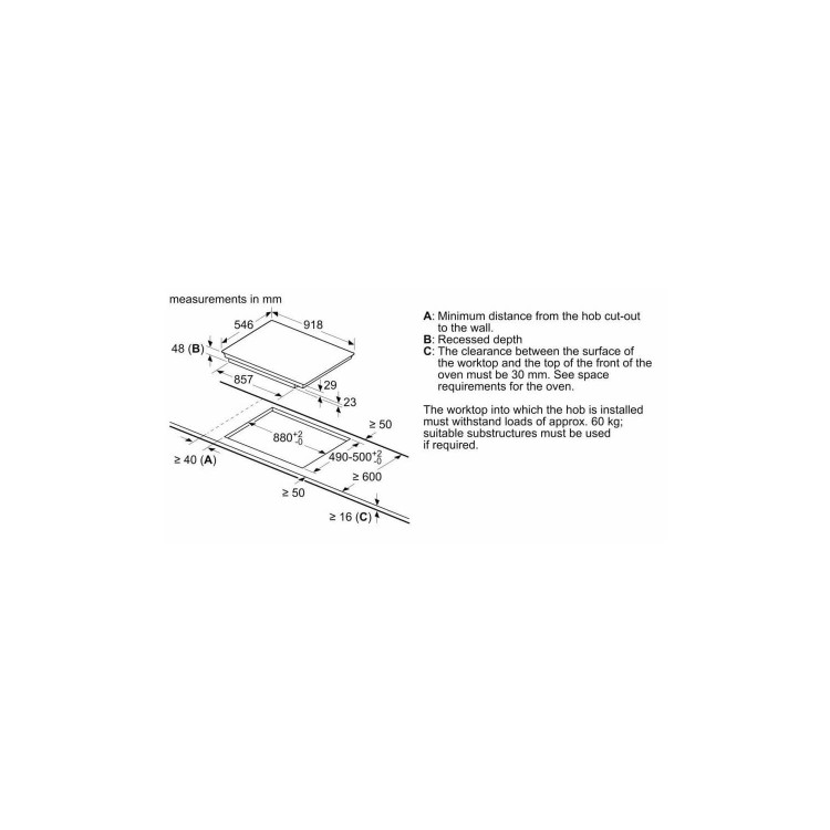 Refurbished Neff T59TS61N0 92cm TwistPad 5 Zone Induction Hob with FlexInduction Zones