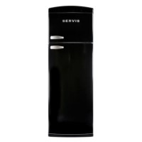 Servis T60170B Freestanding Retro Top Mount Fridge Freezer Black