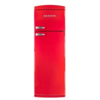 Servis T60170R Freestanding Retro Top Mount Fridge Freezer Red