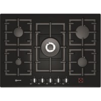 Neff T63R46S1 Series 3 70cm Gas-on-glass Hob with Facetted Front in Black glass