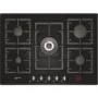 Neff T63R46S1 Series 3 70cm Gas-on-glass Hob with Facetted Front in Black glass