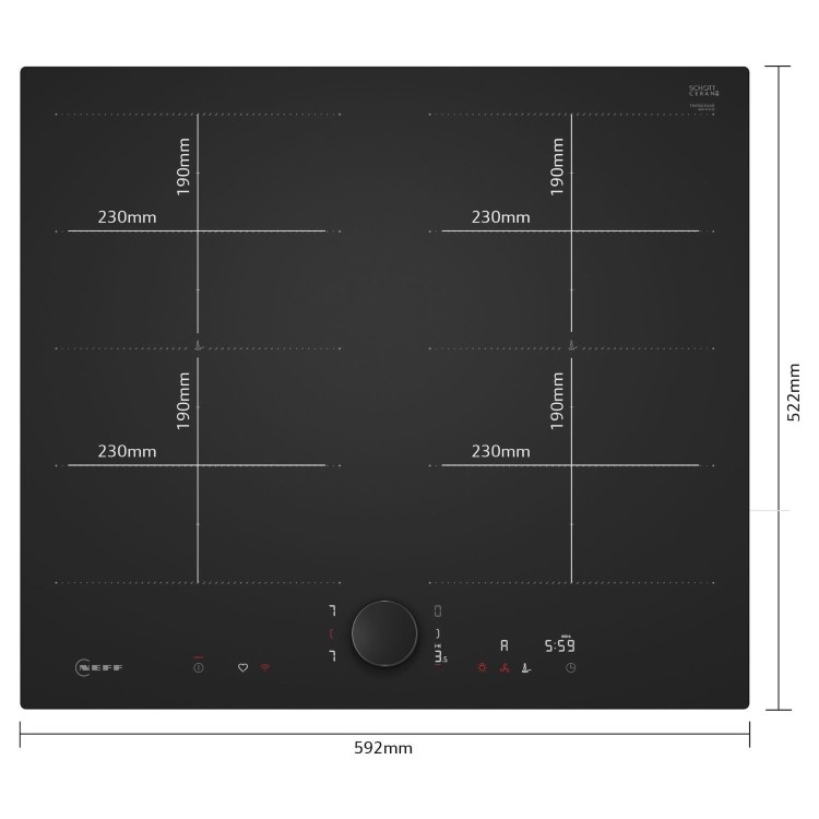 Neff N90 60cm 4 Zone Induction Hob