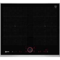 Neff T66TS61N0 59cm TwistPad Fire Control Four Zone Induction Hob With 2 FlexInduction Zones Black With Stainless Steel Frame