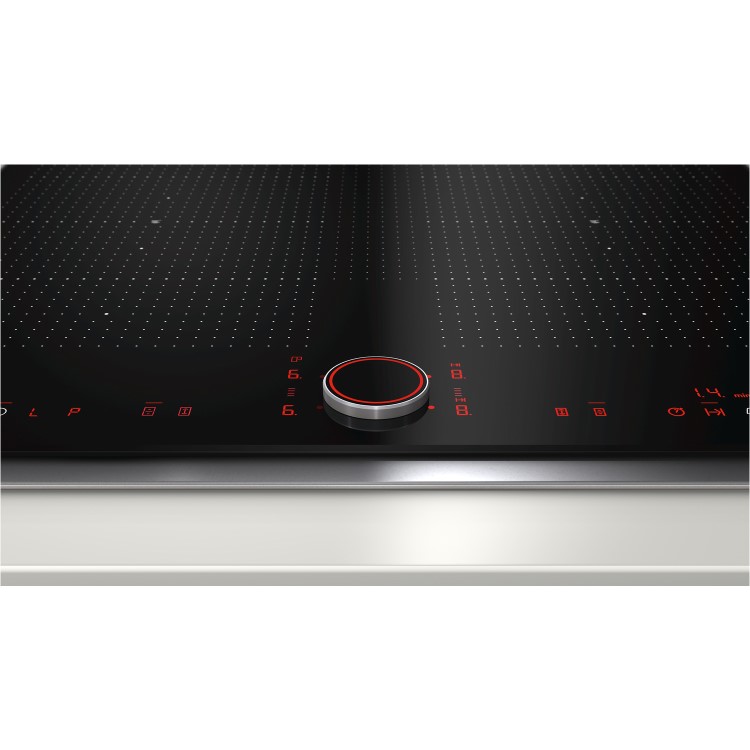 Neff T66TS61N0 59cm TwistPad Fire Control Four Zone Induction Hob With 2 FlexInduction Zones Black With Stainless Steel Frame