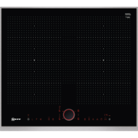 Neff T66TS6RN0 TwistPad Fire Control 56cm Induction Hob With FlexInduction Zones - Black With Stainless Steel Frame