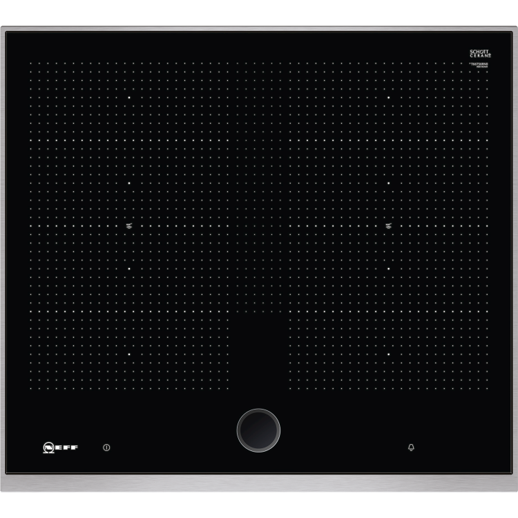 Neff T66TS6RN0 TwistPad Fire Control 56cm Induction Hob With FlexInduction Zones - Black With Stainless Steel Frame