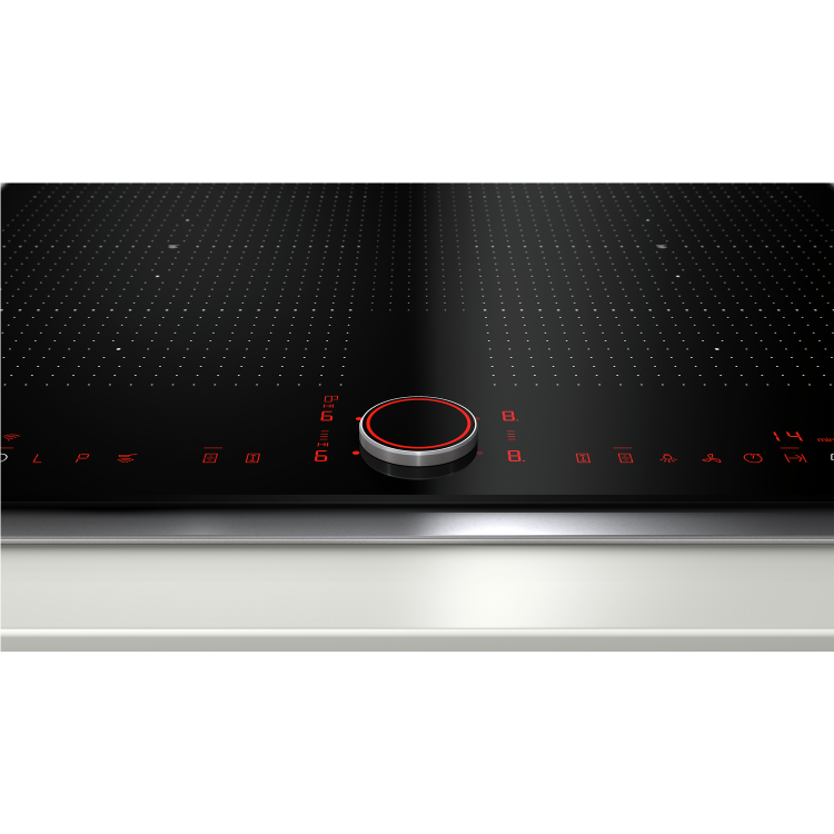 Neff T66TS6RN0 TwistPad Fire Control 56cm Induction Hob With FlexInduction Zones - Black With Stainless Steel Frame