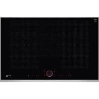 Neff T68TS61N0 82.6cm Induction Hob With 2 FlexInduction Zones And TwistPad Fire Control - Black Glass With Stainless Steel Frame