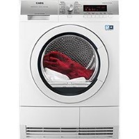 AEG T86581IH1 8kg Freestanding Heat Pump Condenser Tumble Dryer With Protex Plus Drum White With Silver Panel