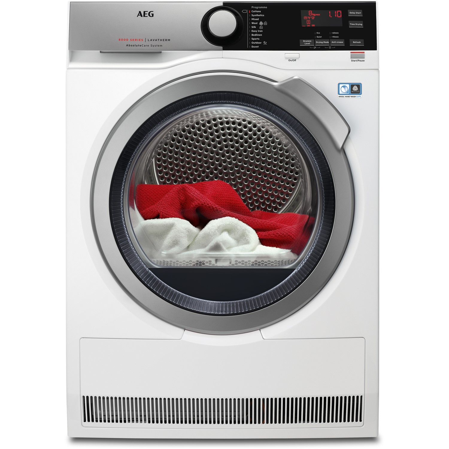 AEG 8000 Series 8kg Freestanding Heat Pump Tumble Dryer - White