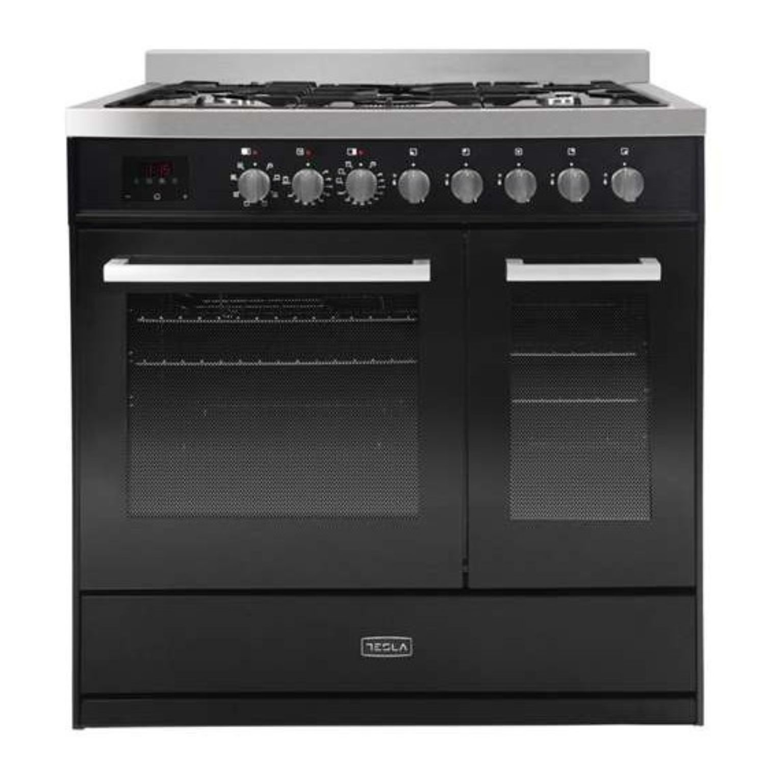 Tesla 90cm Dual Fuel Range Cooker - Black