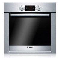 GRADE A1  - Bosch Exxcel Pyrolytic Single Oven Brushed Steel Metal-capped Pop-out Controls And Touch