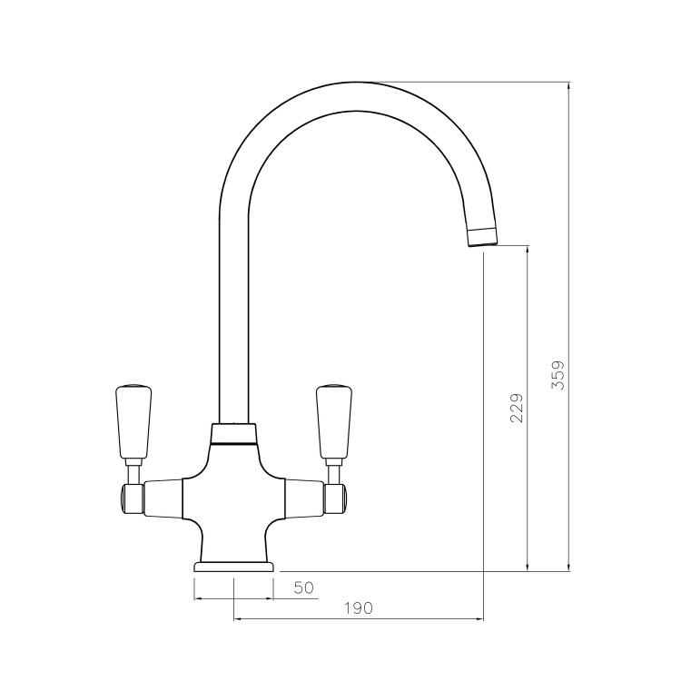 Rangemaster Aquaclassic 2 Chrome Dual Lever Chome Handles Kitchen Tap