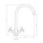 Rangemaster Brushed Steel Twin Lever Monobloc Kitchen Tap - Aquaclassic