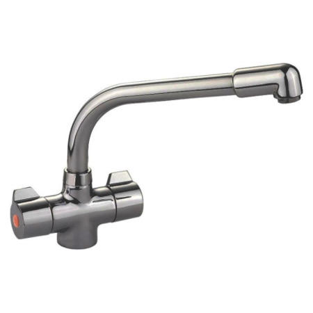 Rangemaster Aquadisc 2 Brushed Steel Kitchen Sink Mixer Tap