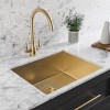 Single Bowl Brushed Brass Undermount Stainless Steel Kitchen Sink - Enza Tamara