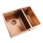 ONLY OPENED - 1.5 Bowl Undermount Copper Stainless Steel Kitchen Sink - Enza Tamara