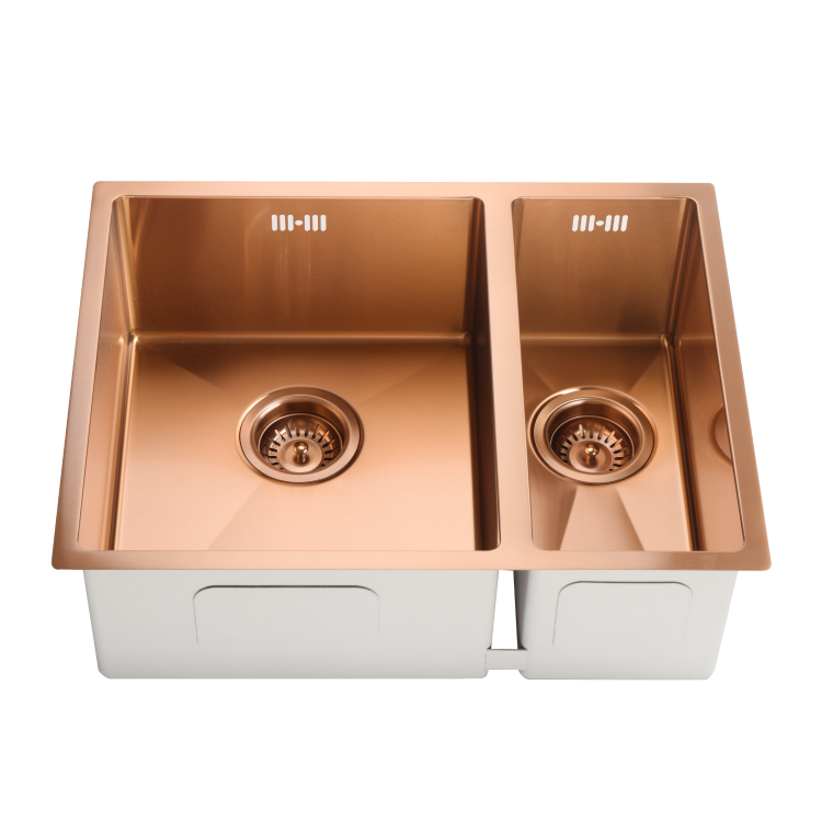 ONLY OPENED - 1.5 Bowl Undermount Copper Stainless Steel Kitchen Sink - Enza Tamara