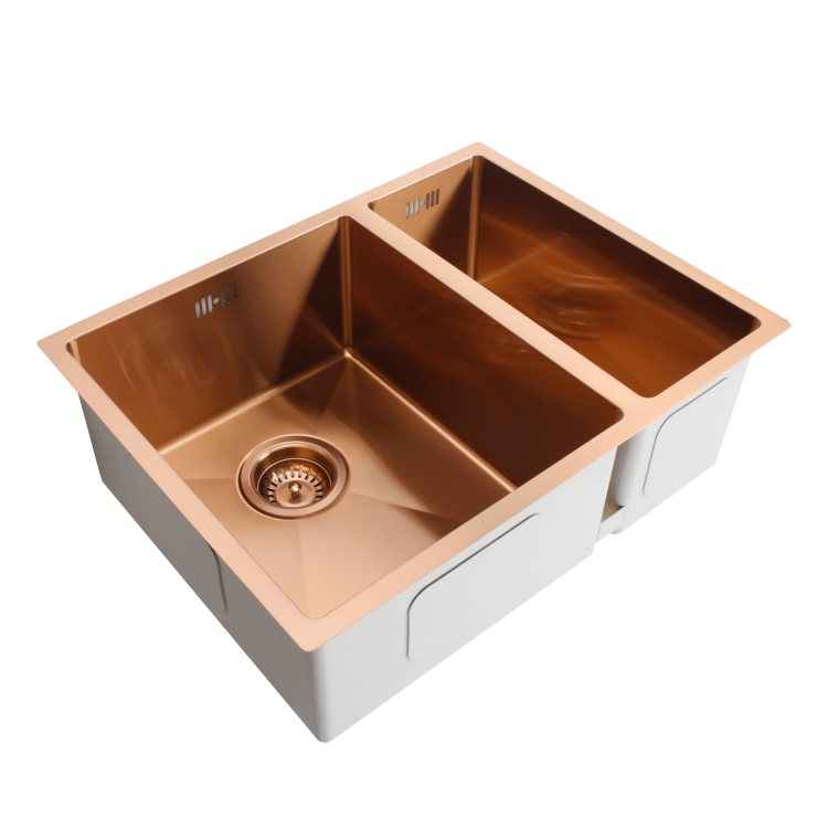ONLY OPENED - 1.5 Bowl Undermount Copper Stainless Steel Kitchen Sink - Enza Tamara