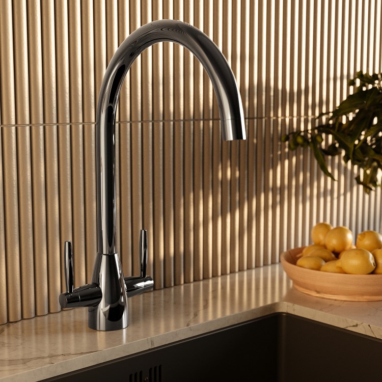 Double handle kitchen faucet - Gunmetal Black