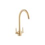 Brass Twin Lever Monobloc Kitchen Sink Mixer Tap - Enza Tamara