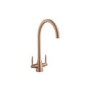 Copper Twin Lever Monobloc Kitchen Sink Mixer Tap - Enza Tamara