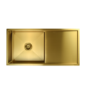 ONLY OPENED - Single Bowl Inset Brushed Brass Stainless Steel Kitchen Sink - Enza Tamara