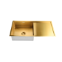 ONLY OPENED - Single Bowl Inset Brushed Brass Stainless Steel Kitchen Sink - Enza Tamara