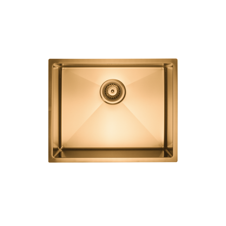 Single Bowl Undermount Brass Stainless Steel Kitchen Sink - Enza Tamara