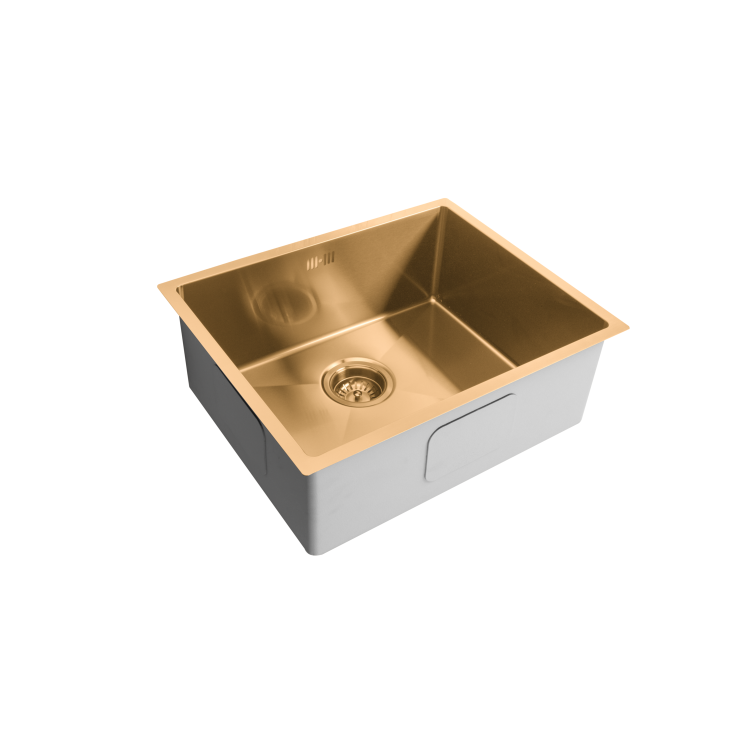 Single Bowl Undermount Brass Stainless Steel Kitchen Sink - Enza Tamara