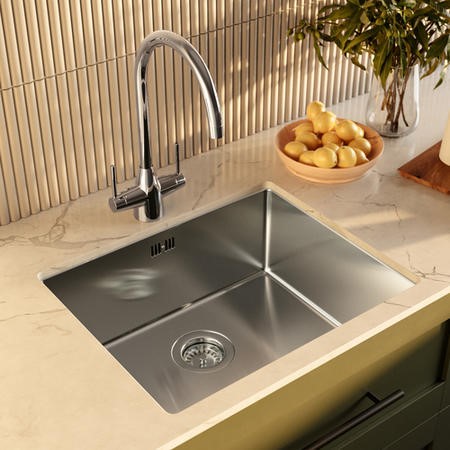 Single Bowl Undermount Chrome Stainless Steel Kitchen Sink - Enza ...