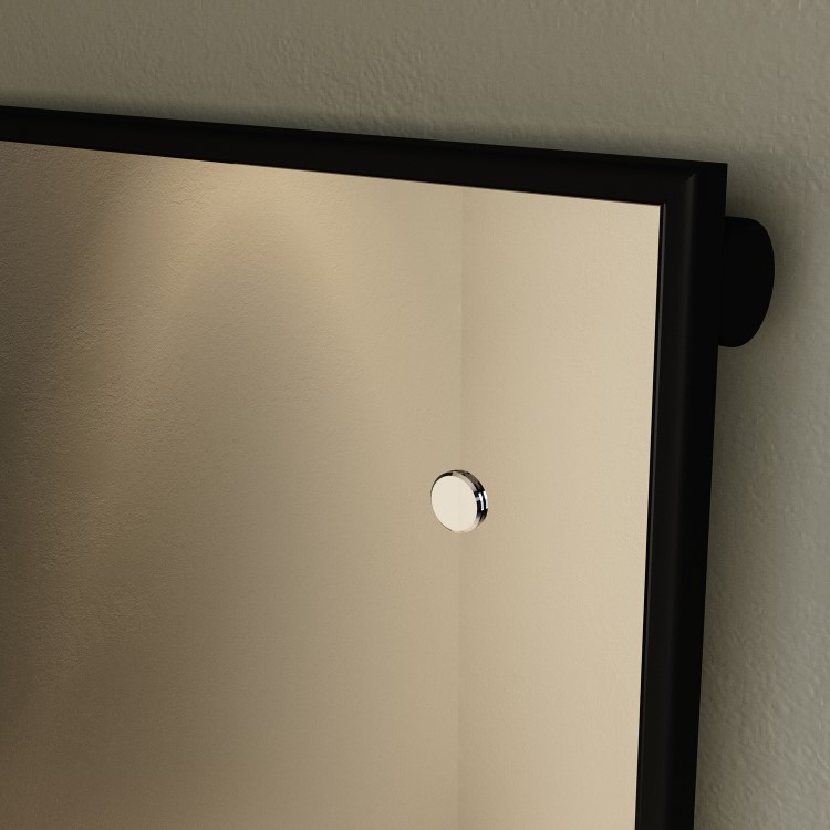 Black Vertical Single Panel Mirrored Radiator 1600 x 452mm - Tanami