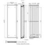 Black Vertical Single Panel Mirrored Radiator 1600 x 452mm - Tanami
