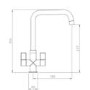 Rangemaster Brass Twin Lever Monobloc Kitchen Sink Mixer Tap - Aquaquad