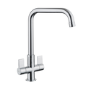 Rangemaster Chrome Twin Lever Monobloc Kitchen Sink Mixer Tap - Aquaquad