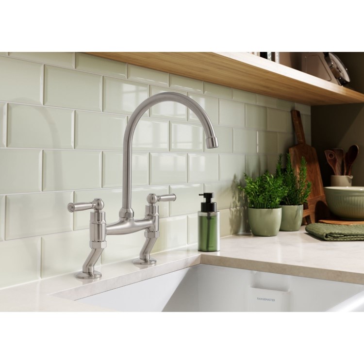 Rangemaster AquaClassic Double Lever Kitchen Mixer Tap  - Chrome